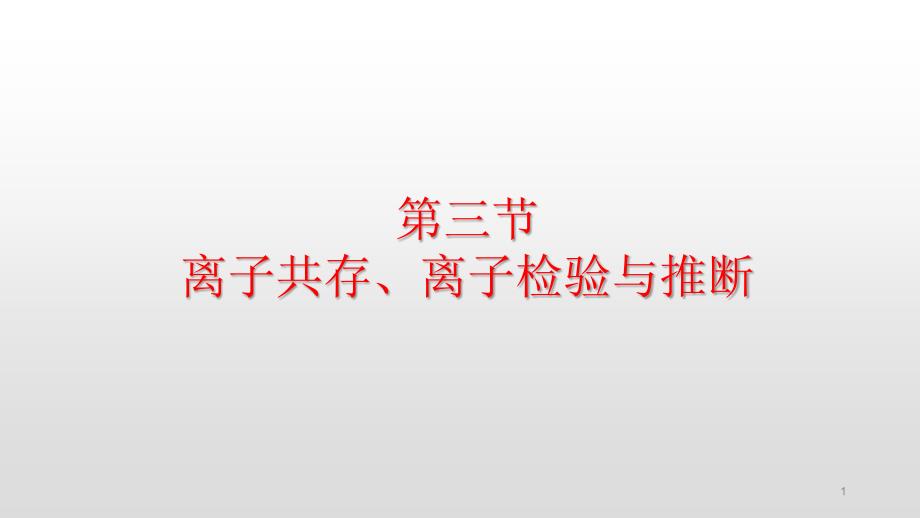 高中化学第三节--离子共存、离子检验与推断课件_第1页