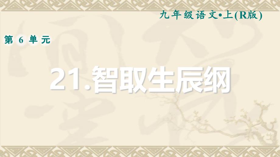 部编人教版语文九年级上册21.智取生辰纲习题ppt课件_第1页