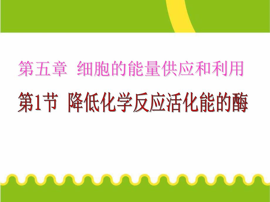 高中生物必修一降低化学反应活化能的酶课件_第1页