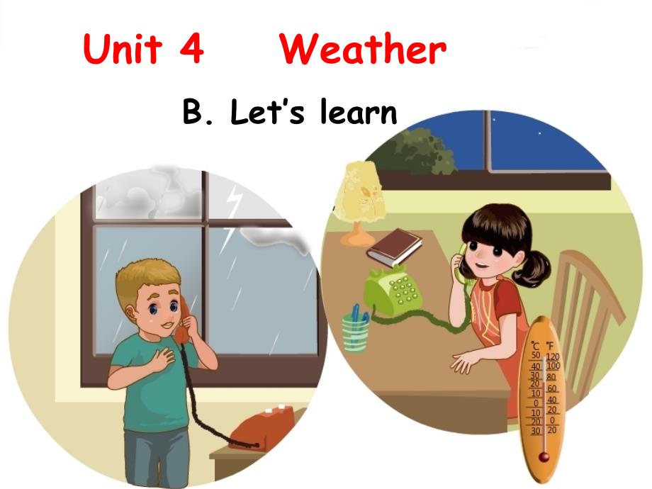 人教版PEP英语四年级下册Unit3-Weather_A-lets-learnppt课件等_第1页