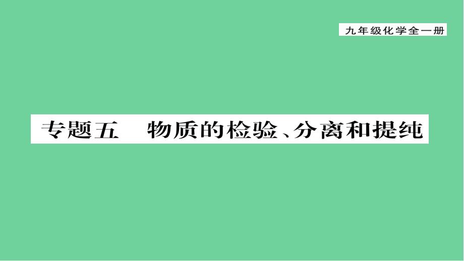 九年级化学上册专题5物质的检验、分离和提纯ppt课件新人教版_第1页