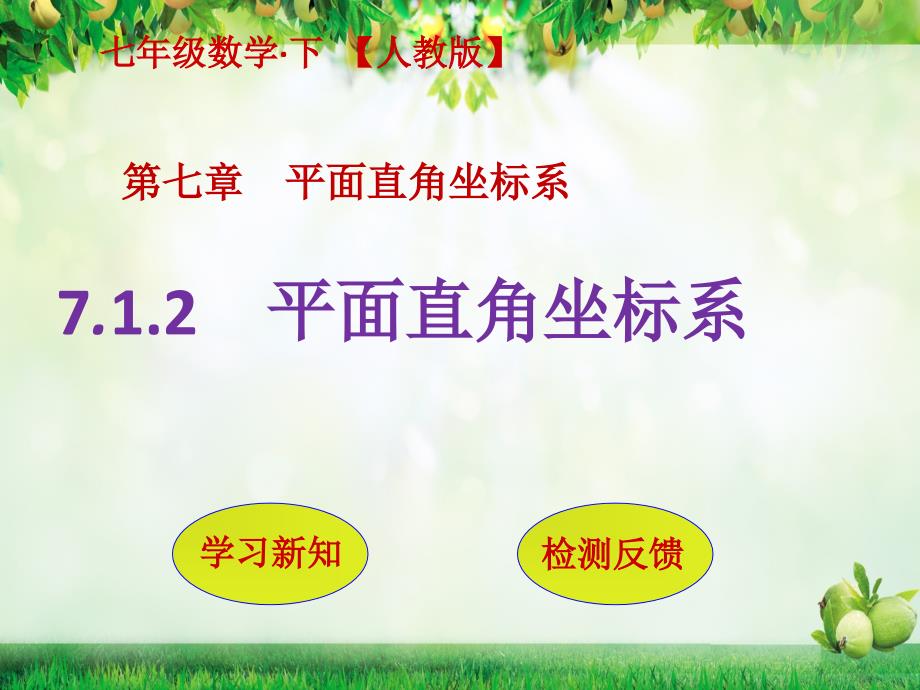 人教版七年级数学下册教学ppt课件_第七章-平面直角坐标系_7.1.2平面直角坐标系_第1页