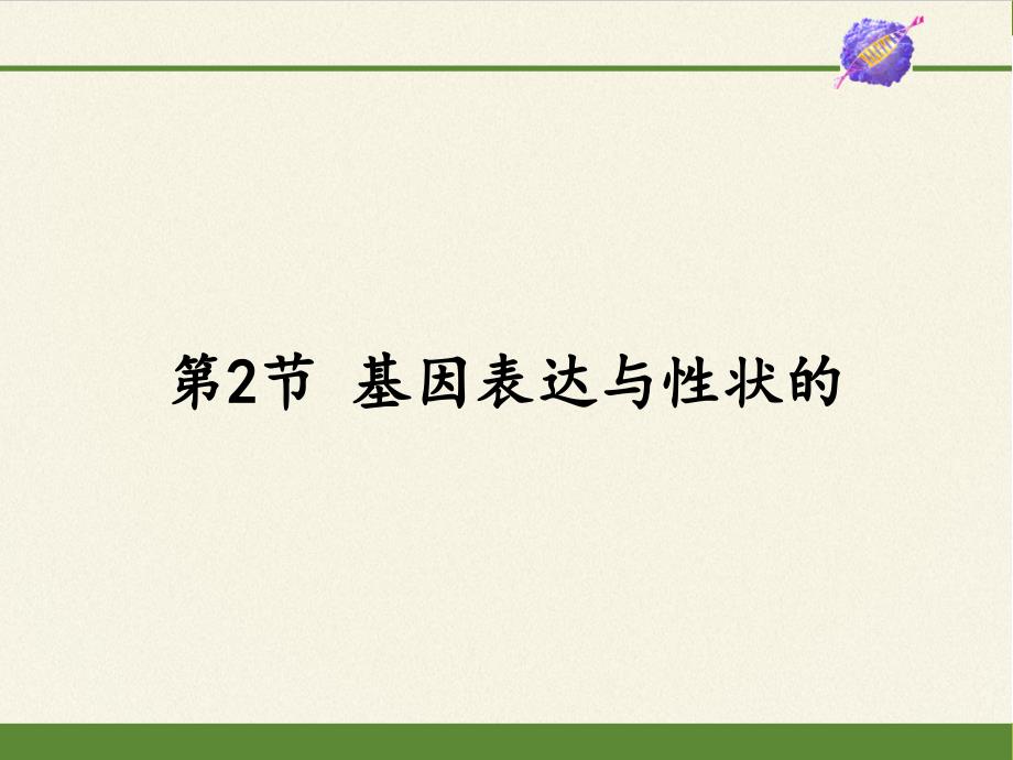 人教版高中生物基因表达与性状的关系专家ppt课件_第1页