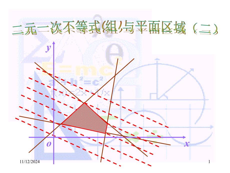 二元一次方程与平面区域（第二课时）课件_第1页