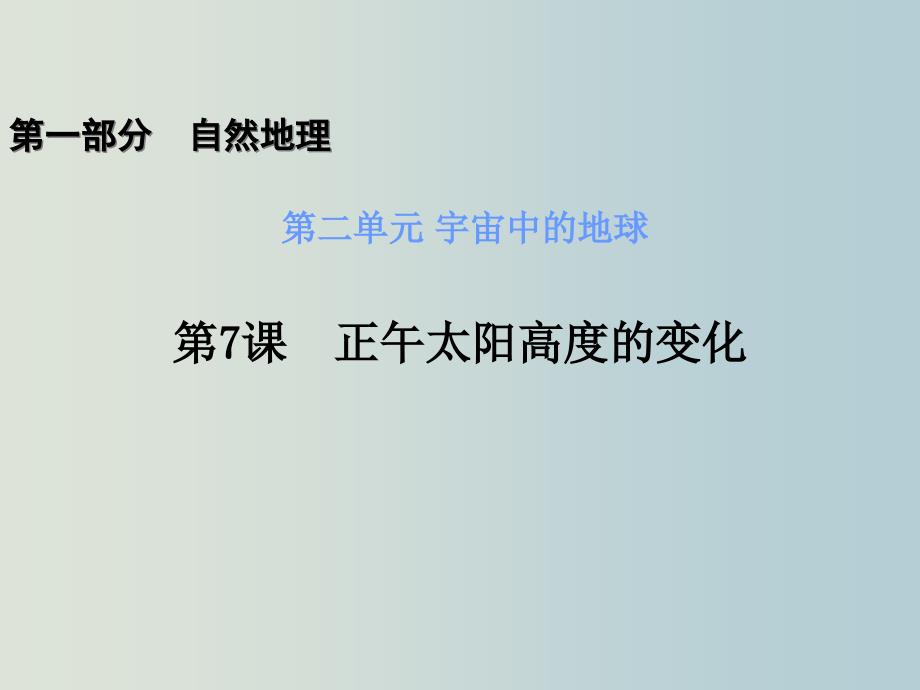 高三地理-一轮复习ppt课件正午太阳高度的变化_第1页