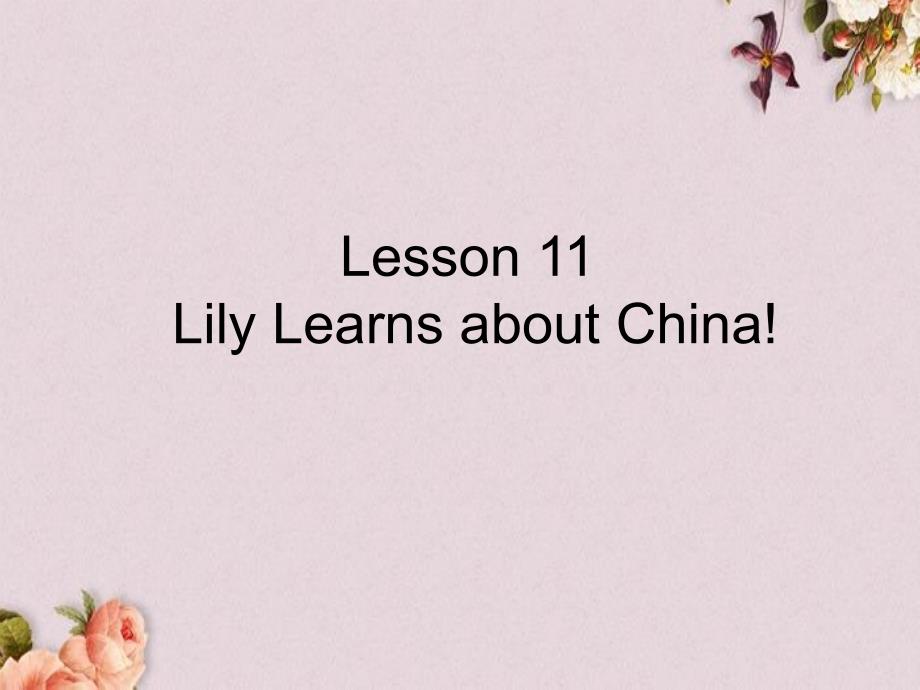 最新冀教初中英语八上《Lesson-11-Lily-Learns-about-China-!》课件_第1页