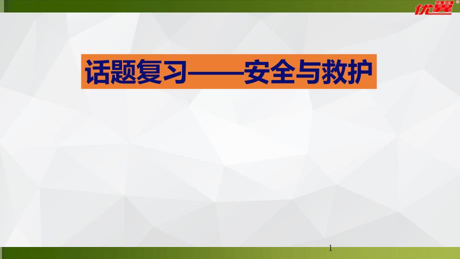 人教版九年级英语专题复习-《话题十二-(安全与救护)》ppt课件_第1页