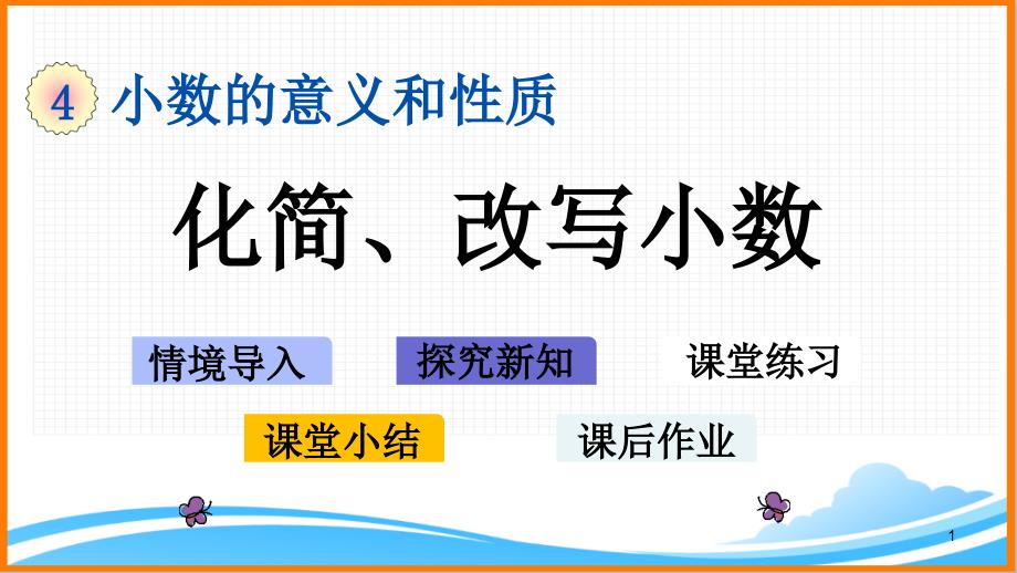 新人教版四年级下册数学第四单元《化简、改写小数》教学ppt课件_第1页