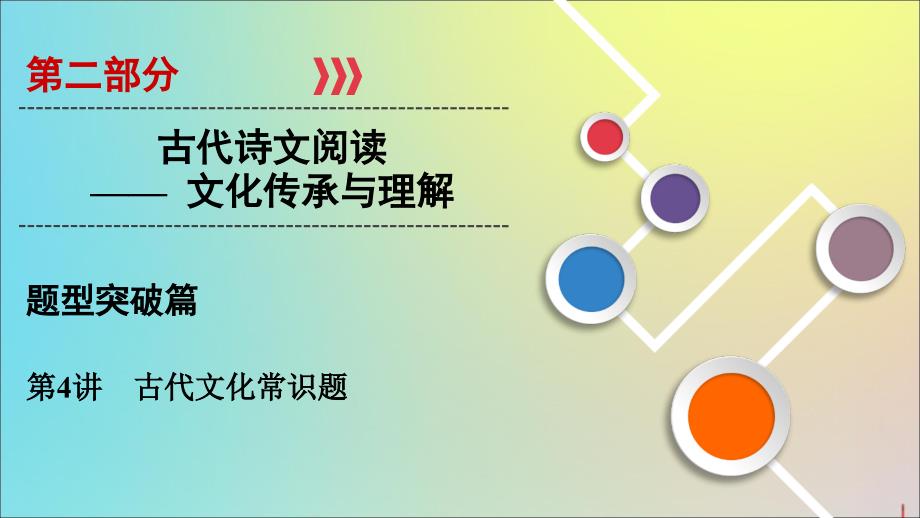 2020版高考语文大一轮复习第2部分专题9第4讲古代文化常识题ppt课件_第1页