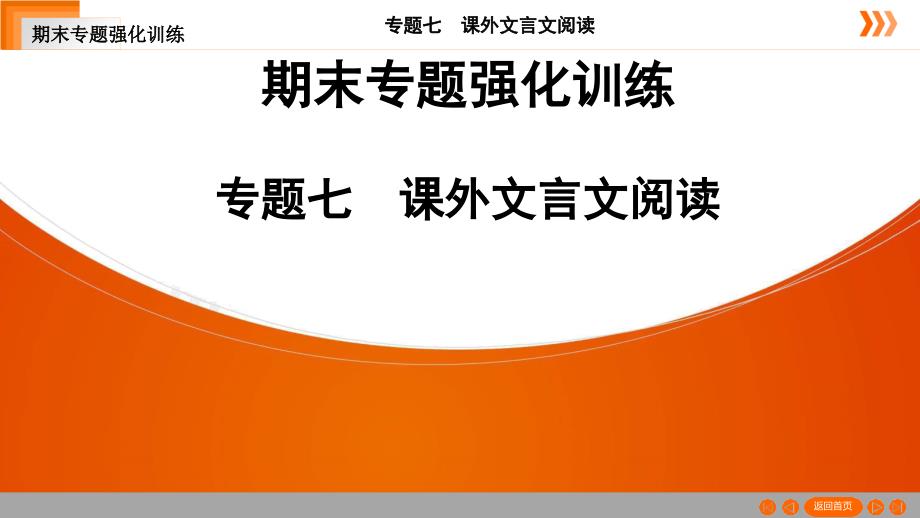 2020—2021学年部编版语文七年级下册专题训练--课外文言文阅读课件_第1页