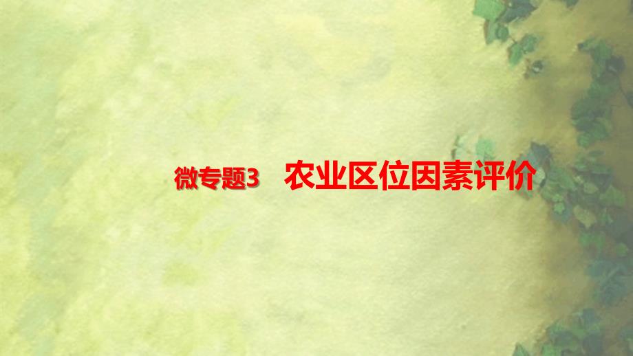 新教材高中地理必修二-第三章-微专题3-农业区位因素评价课件_第1页