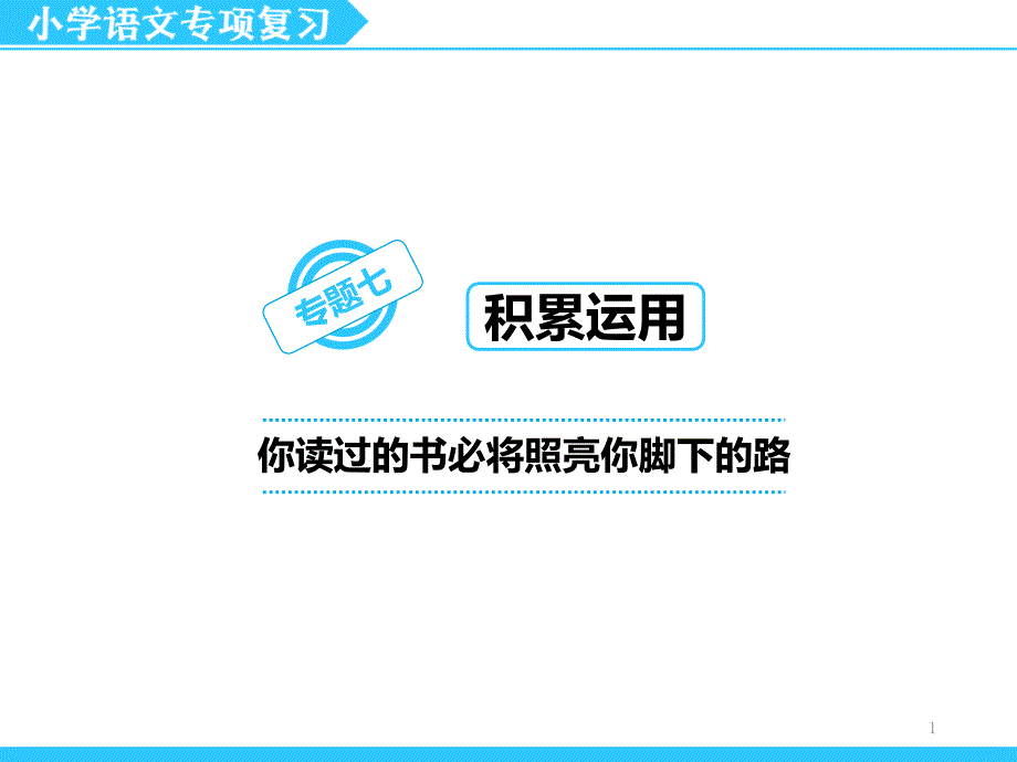 小升初(期末考试)语文专题复习资料专题七--积累与运用课件_第1页