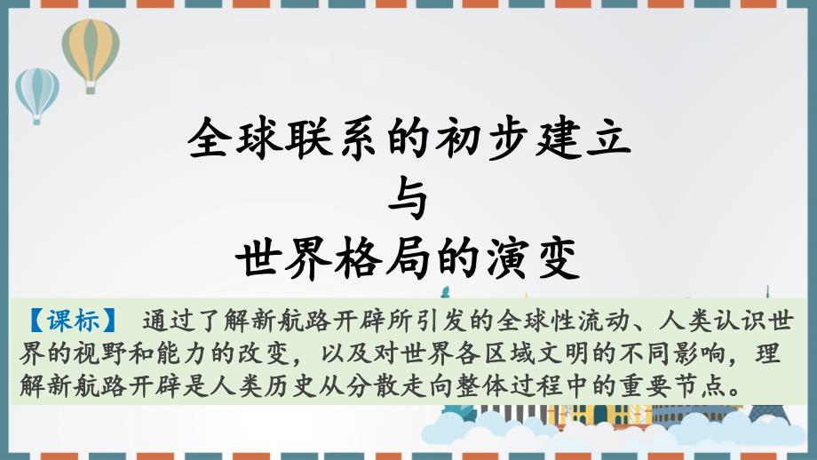 人教统编版《全球联系的初步建立与世界格局的演变》课件_第1页