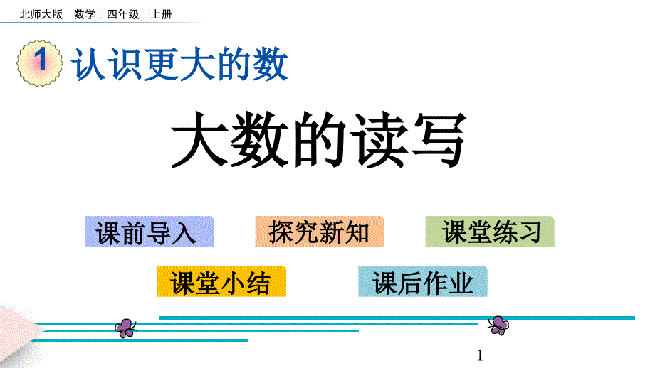 北师大版四年级数学上册《大数的读写》教学ppt课件_第1页