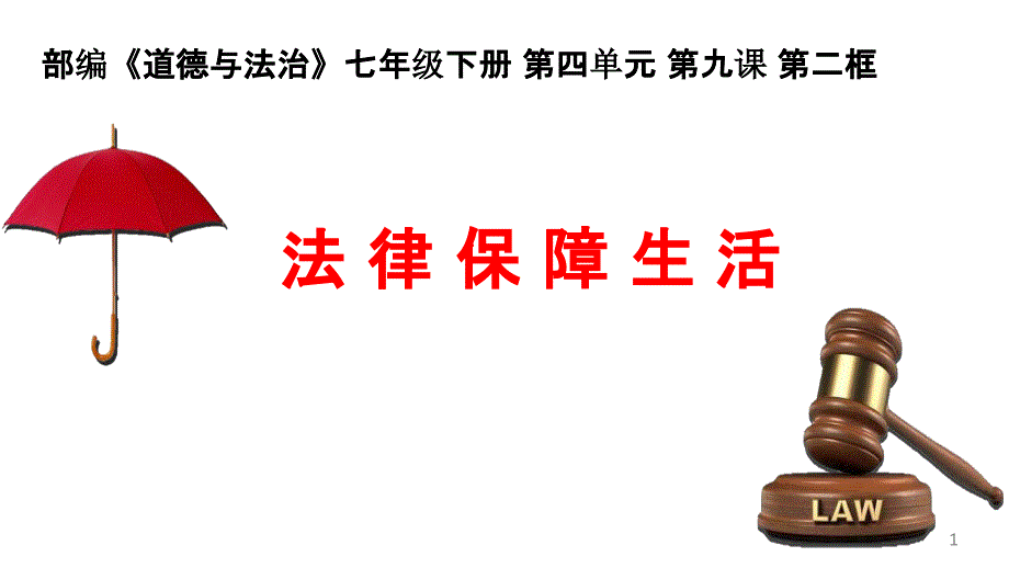 初中道德与法治《法律保障生活》优质教学ppt课件_第1页