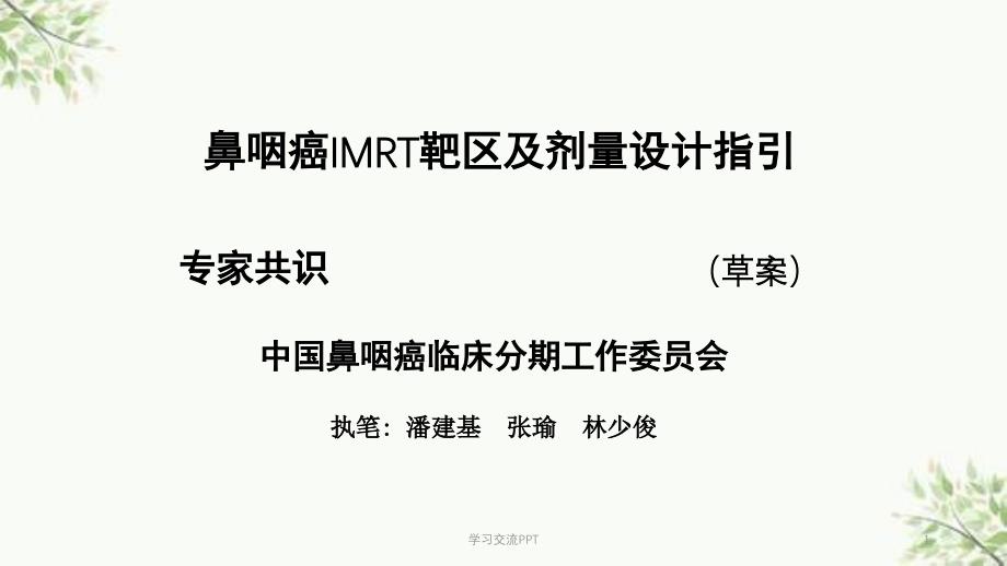 鼻咽癌IMRT画靶区共识ppt课件_第1页