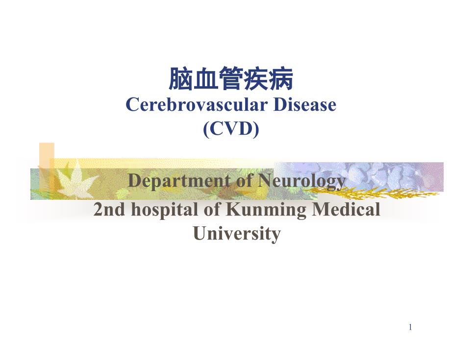 脑血管疾病CerebrovascularDiseaseCVD课件_第1页