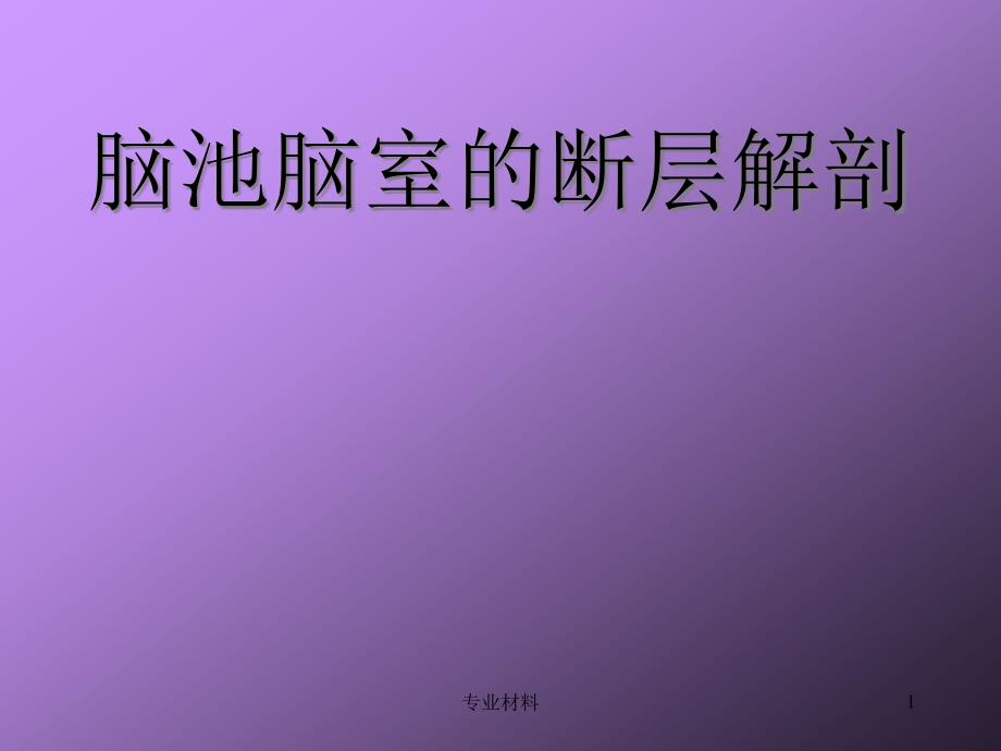 脑室脑池的断层解剖课件_第1页