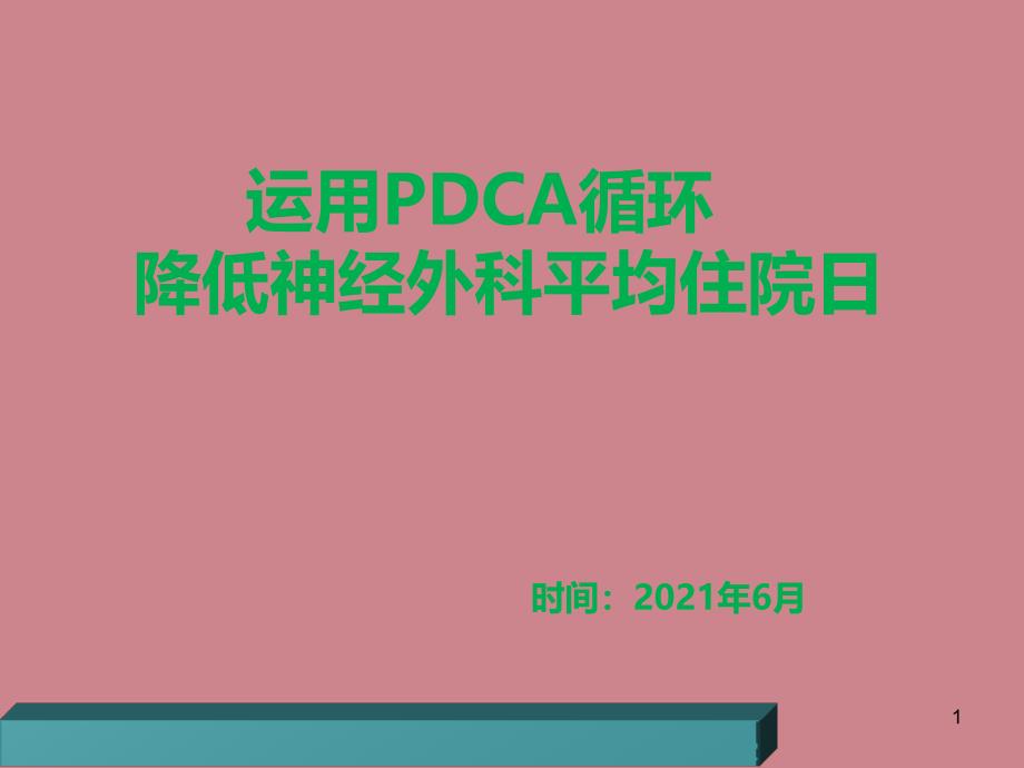 神经外科运用PDCA循环降低患者平均住院日课件_第1页