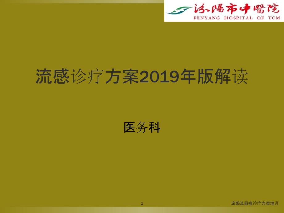 流感及鼠疫诊疗方案培训课件_第1页