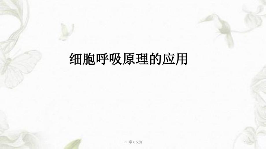 细胞呼吸原理的应用ppt课件_第1页