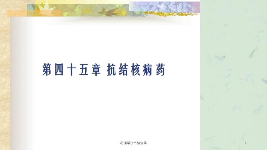 药理学抗结核病药ppt课件_第1页