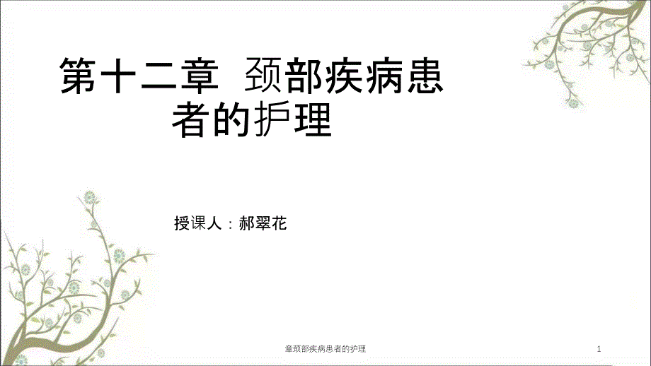 颈部疾病患者的护理ppt课件_第1页