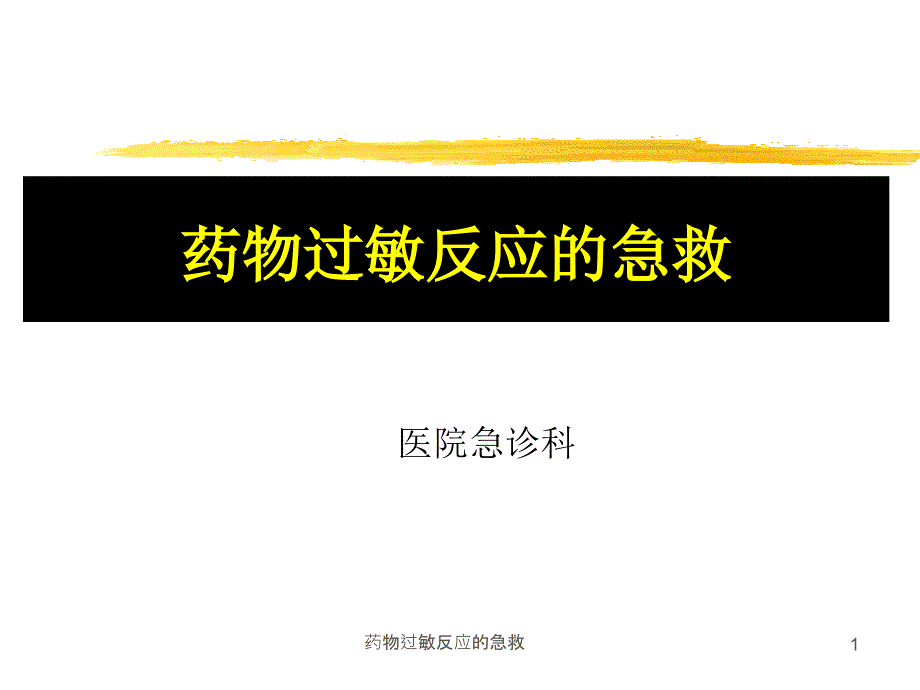 药物过敏反应的急救ppt课件_第1页