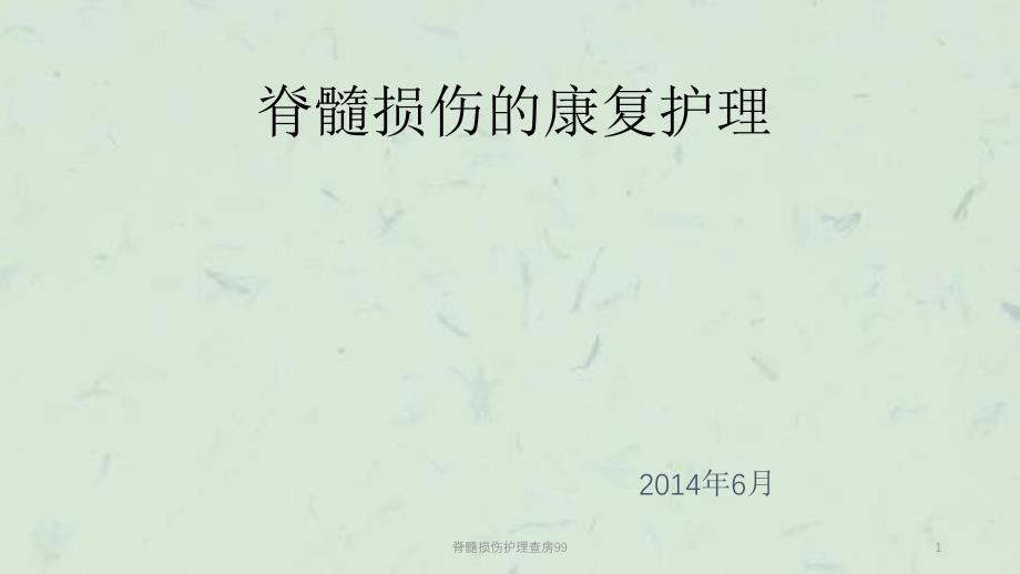 脊髓损伤护理查房99ppt课件_第1页