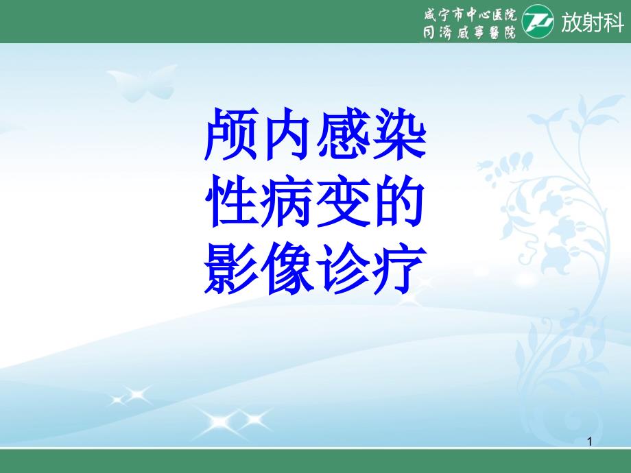 颅内感染性病变的影像诊疗培训ppt课件_第1页