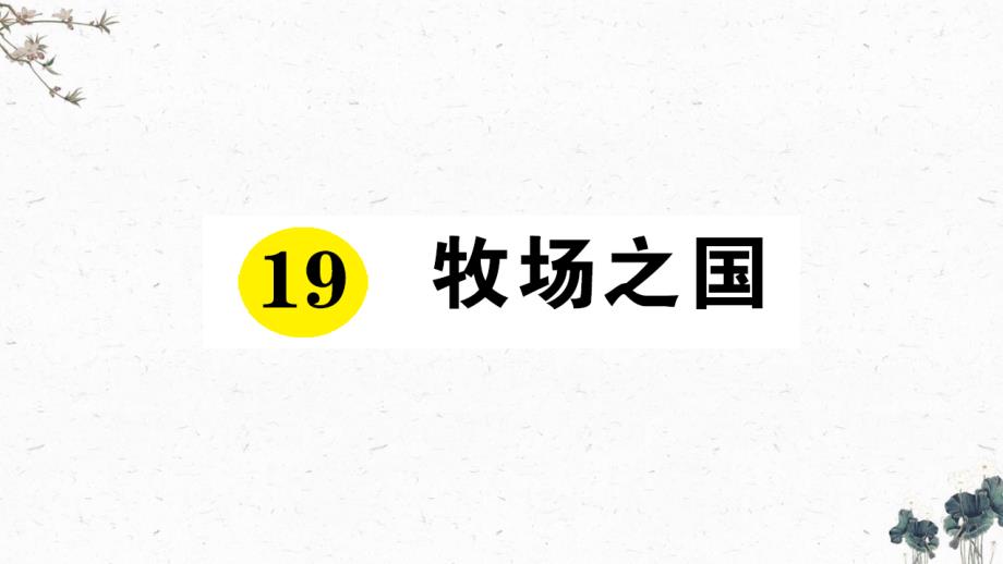 部编版五年级语文下册19《牧场之国》作业练习ppt课件_第1页