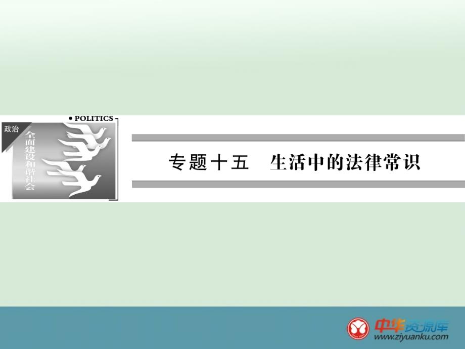 高考政治三轮冲刺主干串讲课件（浙江专用）第1篇15 生活中的法律常识_第1页