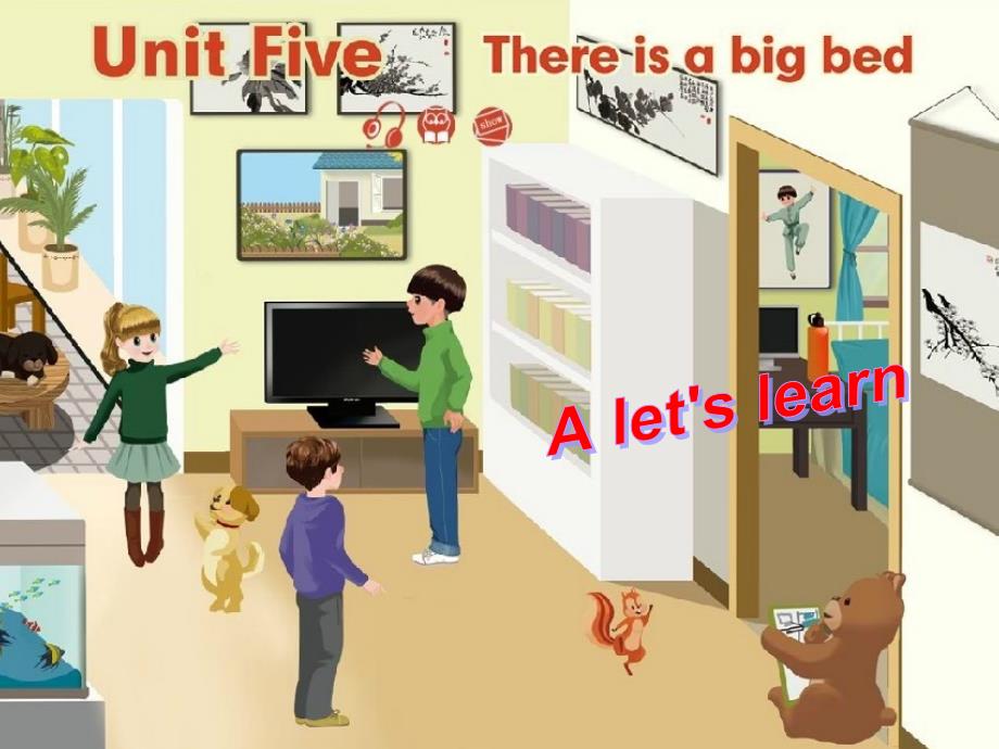 人教版PEP英语五年级上册Unit5-There-is-a-big-bedA-lets-learnppt课件等_第1页