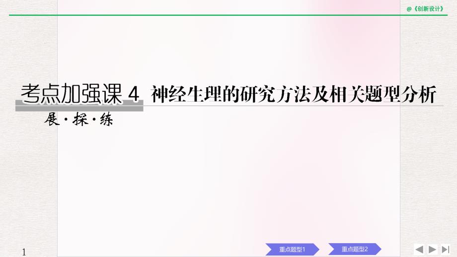 高中生物-考点加强课4-神经生理的研究方法及相关题型分析课件_第1页