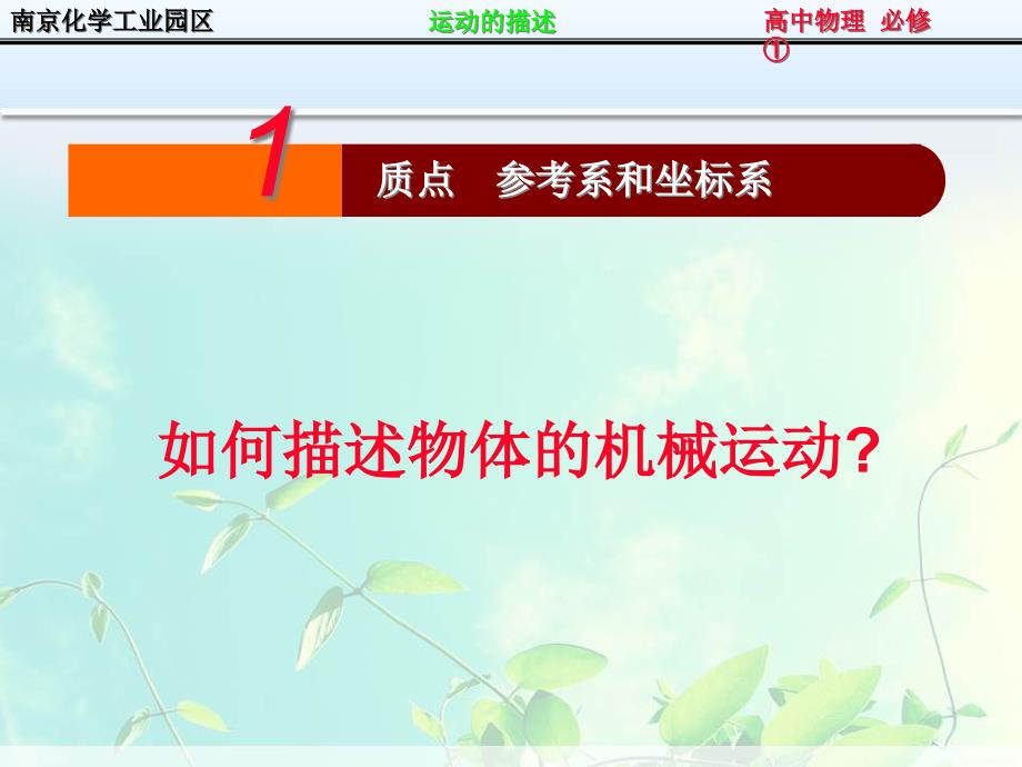 高中物理-质点、参考系和坐标系课件_第1页
