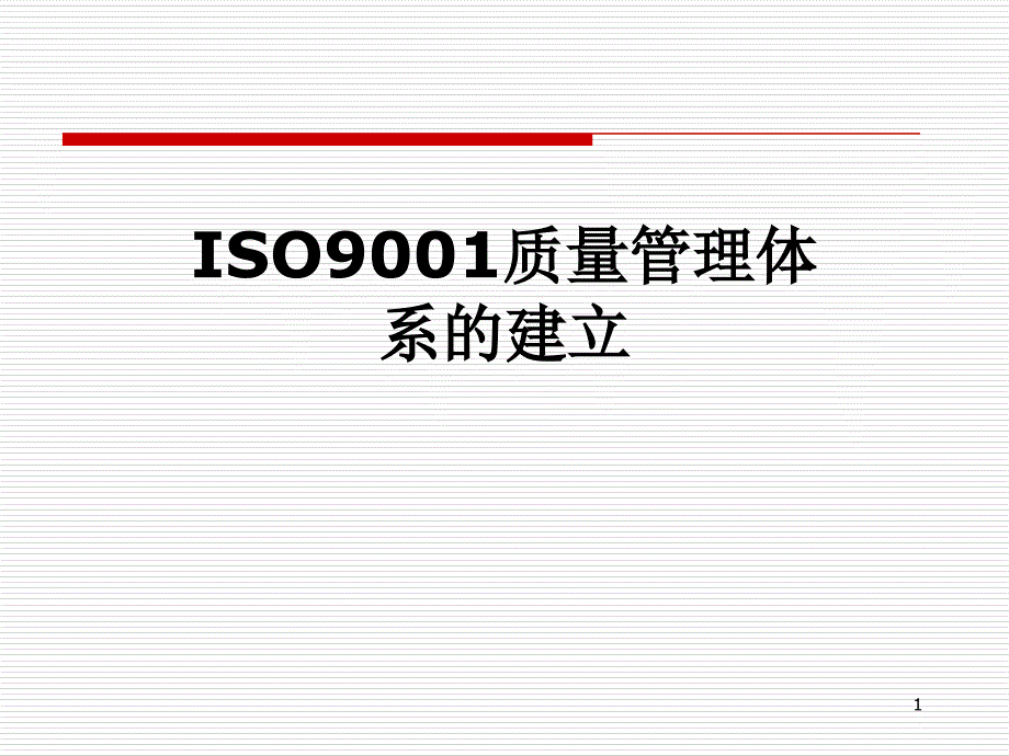 ISO9001质量管理体系的建立课件_第1页