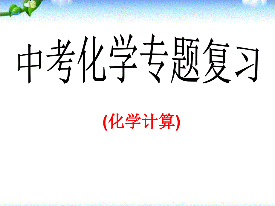 九年级化学化学中考计算专题复习ppt课件_第1页