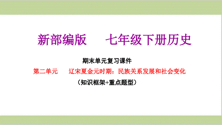 部编(统编)人教版七年级下册初中历史-第二单元-期末单元复习ppt课件_第1页