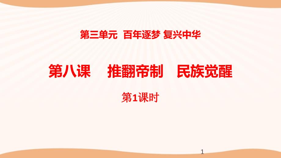 人教部编版道德与法治五年级下册第8课《推翻帝制---民族觉醒》第一课时ppt课件_第1页