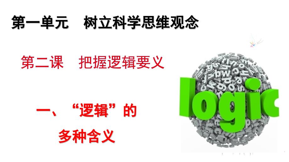 逻辑的多种含义ppt课件高中政治统编版选择性必修三逻辑与思维_第1页