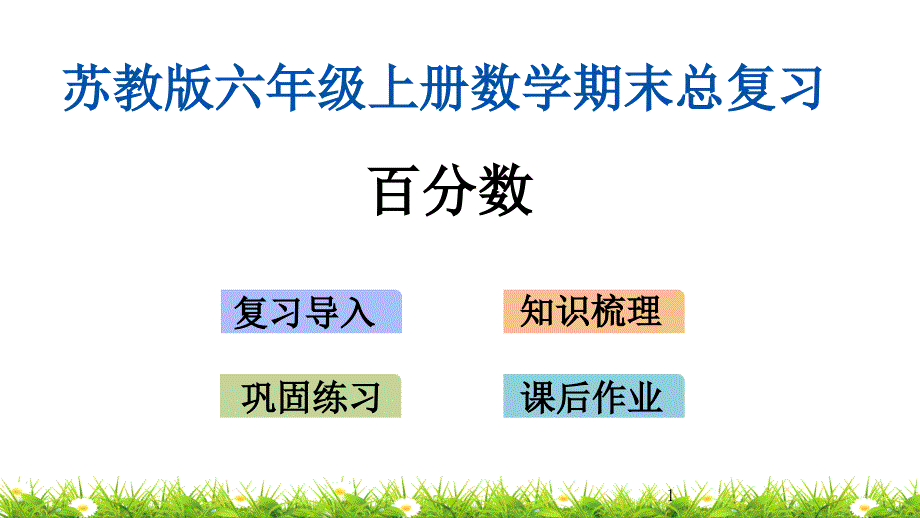 苏教版六年级上册数学期末总复习ppt课件--百分数_第1页