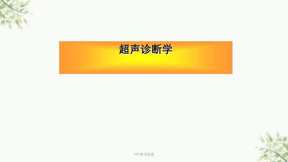 超声诊断基础知识ppt 课件_第1页