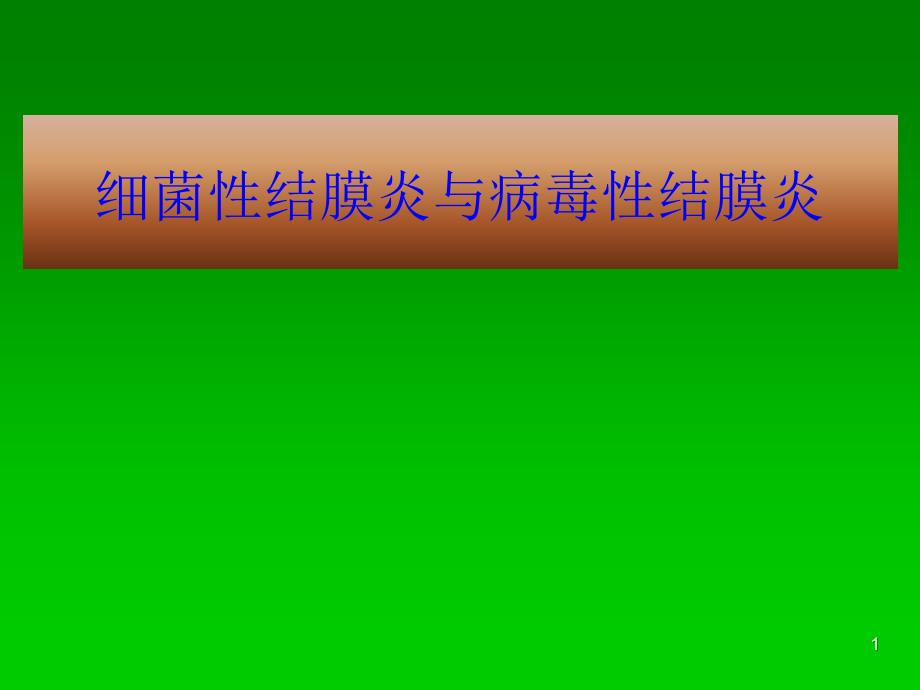 细菌性结膜炎与病毒性结膜炎的临床表现及治疗课件_第1页