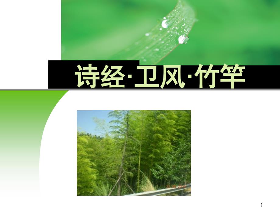 淇水滺滺桧楫松舟驾言出游以写我忧-竹竿诗经课件_第1页