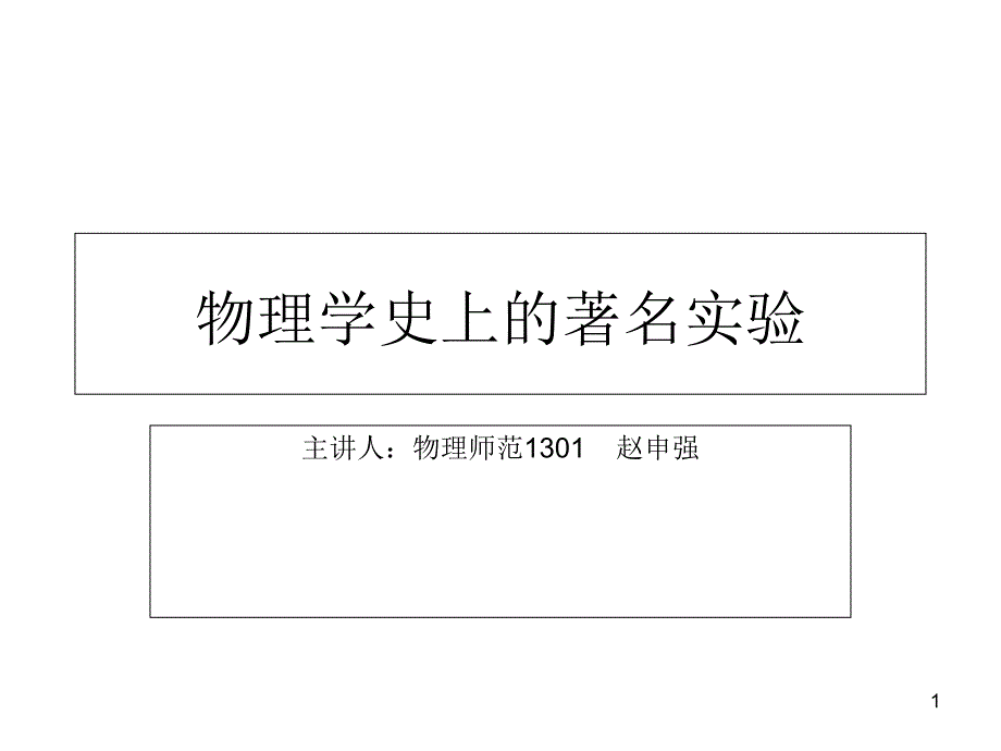 物理学史上的著名实验课件_第1页