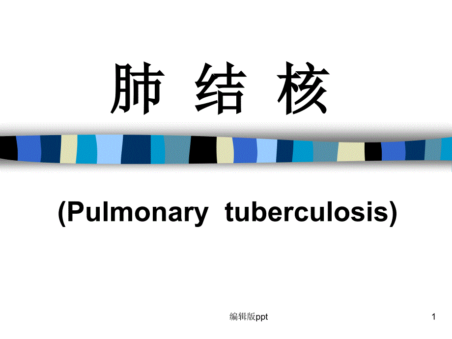 肺结核是结核分枝杆菌引起的肺部慢性传染性疾病医学ppt课件_第1页