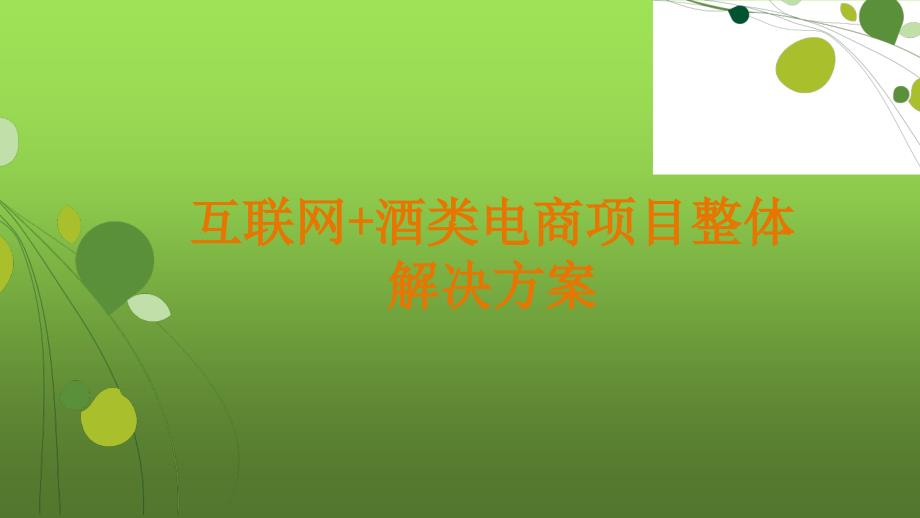 互联网+酒类电商项目整体解决方案课件_第1页