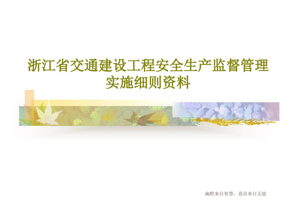 浙江省交通建设工程安全生产监督管理实施细则资料_第1页