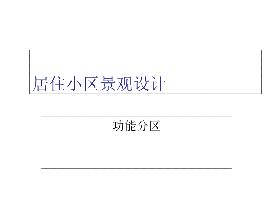 居住小区景观设计（功能分区）课件_第1页