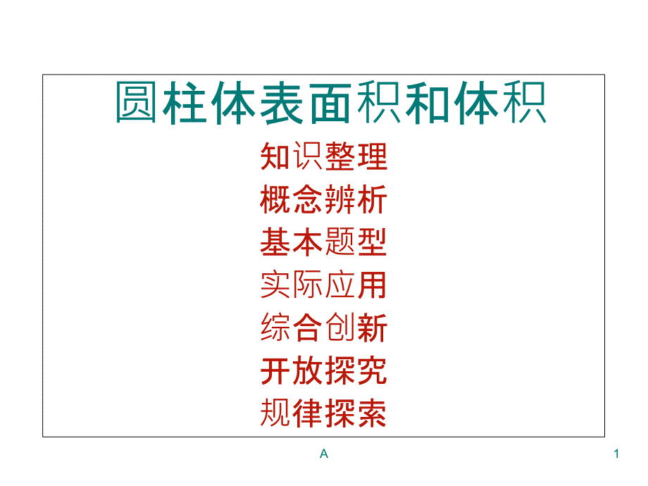 《圆柱体表面积和体积》基本题型练习课件_第1页